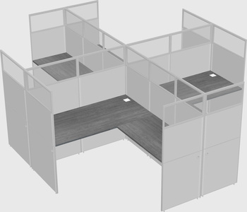 Shared l-shaped cubicles