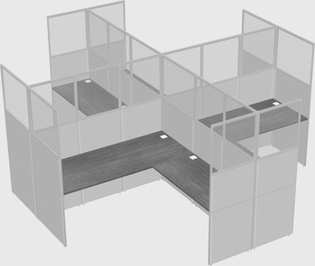 Shared l-shaped cubicles