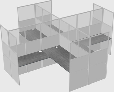 Shared l-shaped cubicles