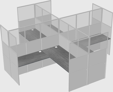 Shared l-shaped cubicles
