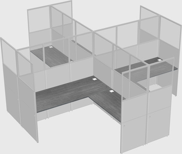 Shared l-shaped cubicles