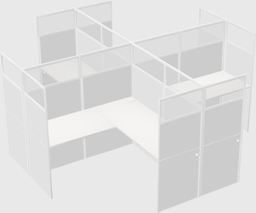 Shared l-shaped cubicles