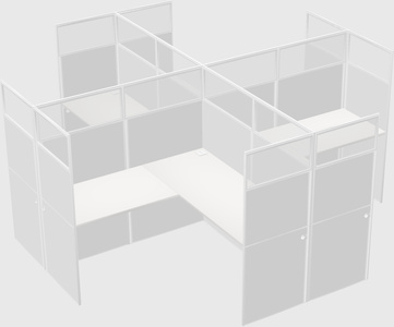 Shared l-shaped cubicles