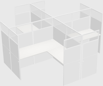 Shared l-shaped cubicles