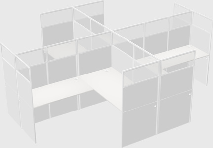 Shared l-shaped cubicles