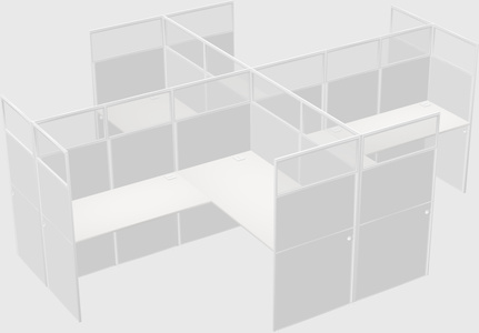 Shared l-shaped cubicles