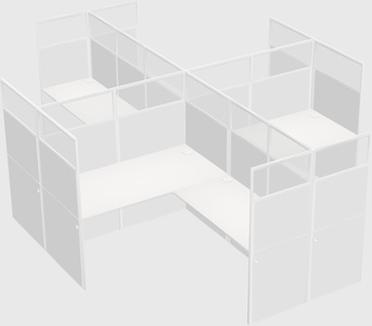 Shared l-shaped cubicles