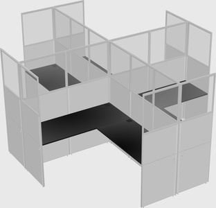 Shared l-shaped cubicles