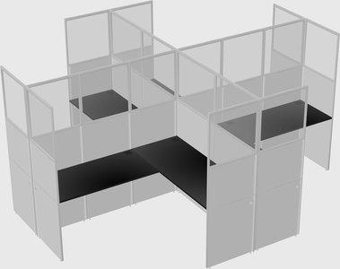 Shared l-shaped cubicles