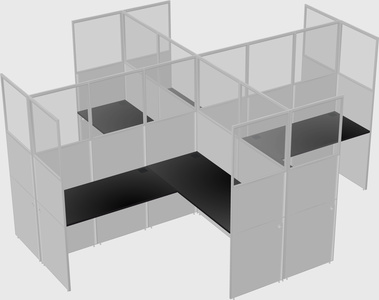 Shared l-shaped cubicles