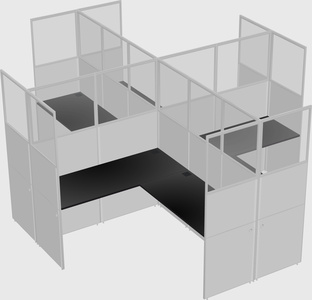 Shared l-shaped cubicles