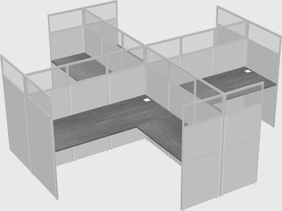 Shared l-shaped cubicles
