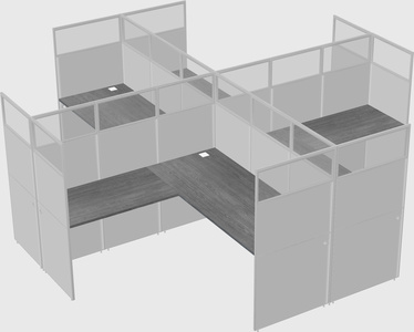 Shared l-shaped cubicles