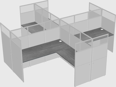 Shared l-shaped cubicles