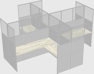 Shared l-shaped cubicles