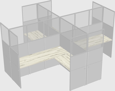 Shared l-shaped cubicles