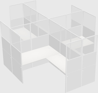 Shared l-shaped cubicles