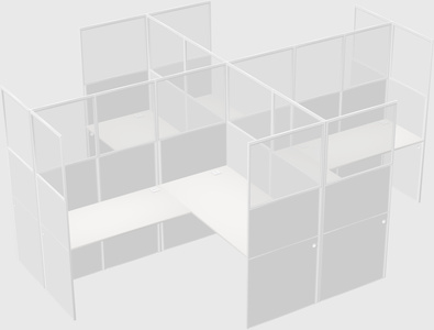 Shared l-shaped cubicles