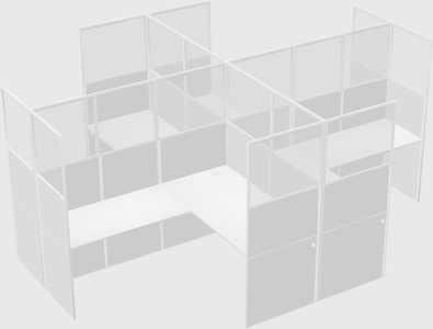 Shared l-shaped cubicles