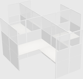Shared l-shaped cubicles