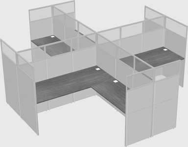 Shared l-shaped cubicles