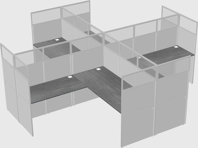 Shared l-shaped cubicles