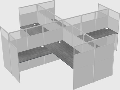 Shared l-shaped cubicles