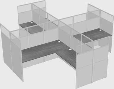 Shared l-shaped cubicles