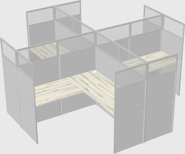 Shared l-shaped cubicles