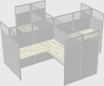 Shared l-shaped cubicles