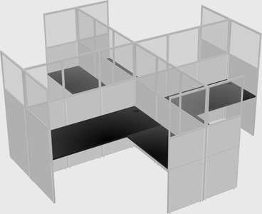 Shared l-shaped cubicles