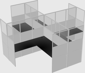 Shared l-shaped cubicles
