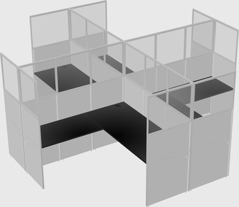 Shared l-shaped cubicles