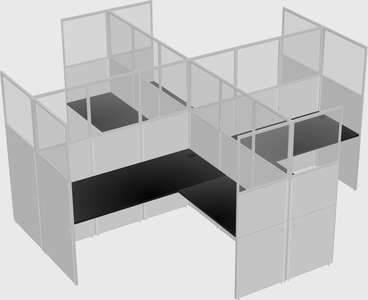 Shared l-shaped cubicles