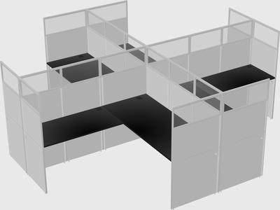 Shared l-shaped cubicles