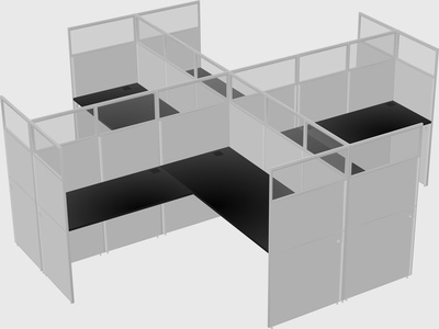 Shared l-shaped cubicles