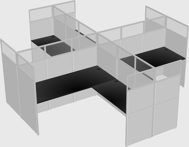 Shared l-shaped cubicles