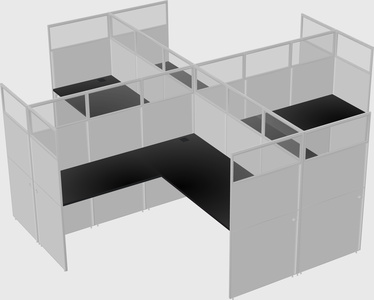 Shared l-shaped cubicles