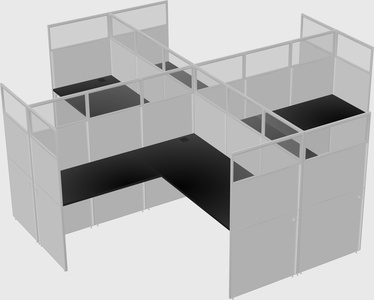 Shared l-shaped cubicles