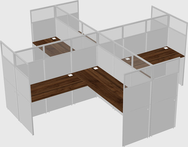Shared l-shaped cubicles
