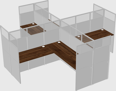 Shared l-shaped cubicles
