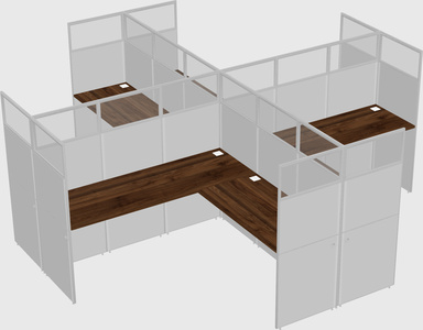 Shared l-shaped cubicles