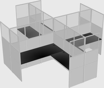 Shared l-shaped cubicles