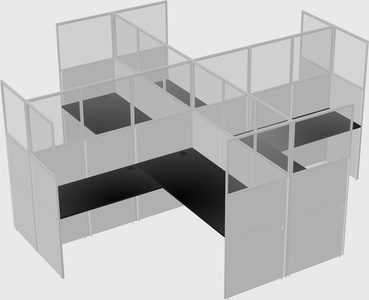 Shared l-shaped cubicles