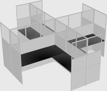 Shared l-shaped cubicles