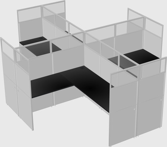 Shared l-shaped cubicles
