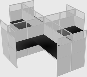 Shared l-shaped cubicles