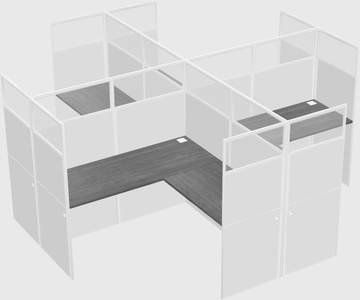 Shared l-shaped cubicles