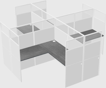 Shared l-shaped cubicles