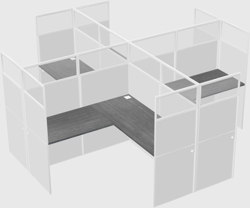 Shared l-shaped cubicles